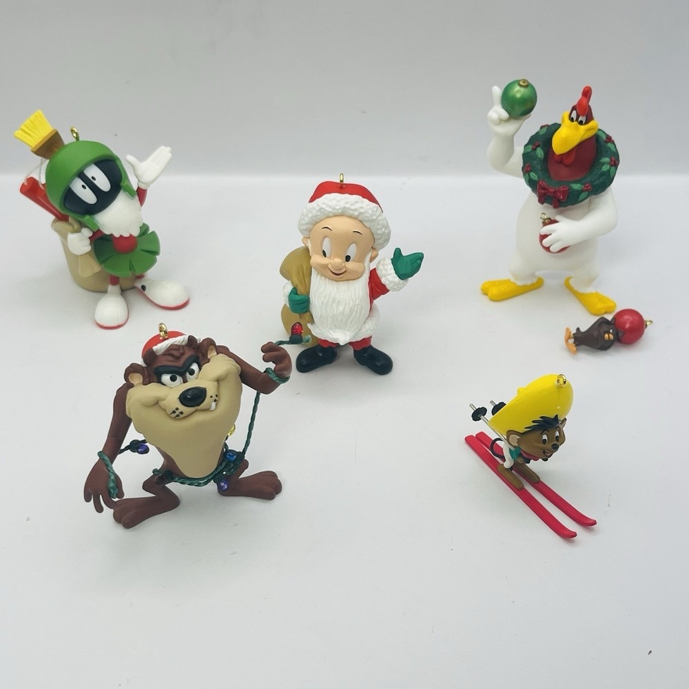 Hallmark Looney Tunes Keepsake Ornament Lot 1994 Marvin Taz Elmer Speedy Foghorn